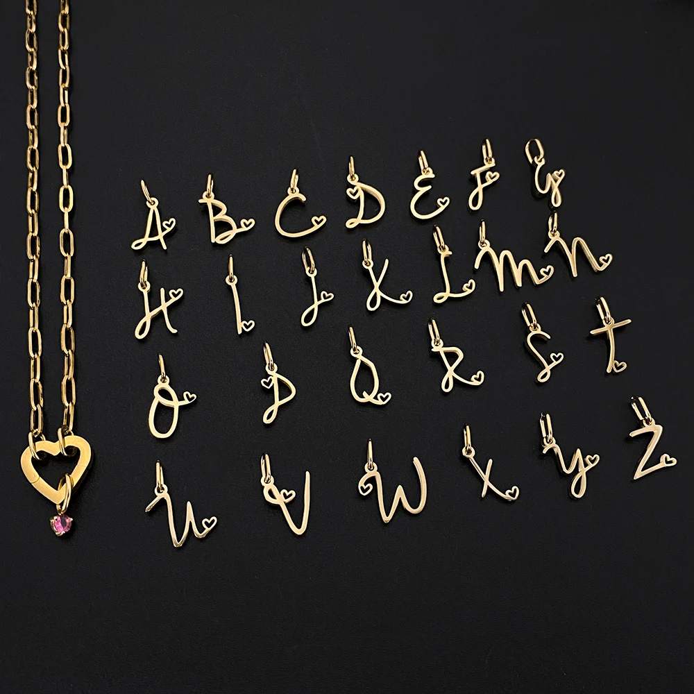 قلادات eManco للنساء من الفولاذ المقاوم للصدأ بسلسلة بإبزيم متقاطع وحرف أولي من الزركون هدية مجوهرات عصرية لعيد الحب #6