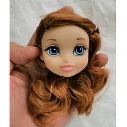 Fashion Princess Doll Head 1/7 Doll Accessories Dress Up Doll Head with Coffee Curly Hair