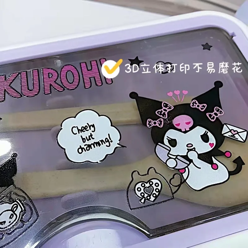 1110 ML Sanrio Hello Kitty Kuromi Melody Pom Pom Purin Cinnamoroll Cartoon Plastic Lunch Box With A Spoon & A Fork Bento Box