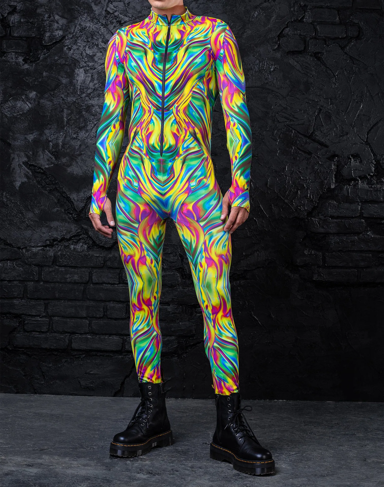 Bunte Punk-Regenbogen-Bodysuits für Halloween, Feiertagspartys, Cosplay, Elastisches Kostüm, Jumpsuit, Romper, Damen-Aerial-Yoga-Anzug, Zentai – Detail 34