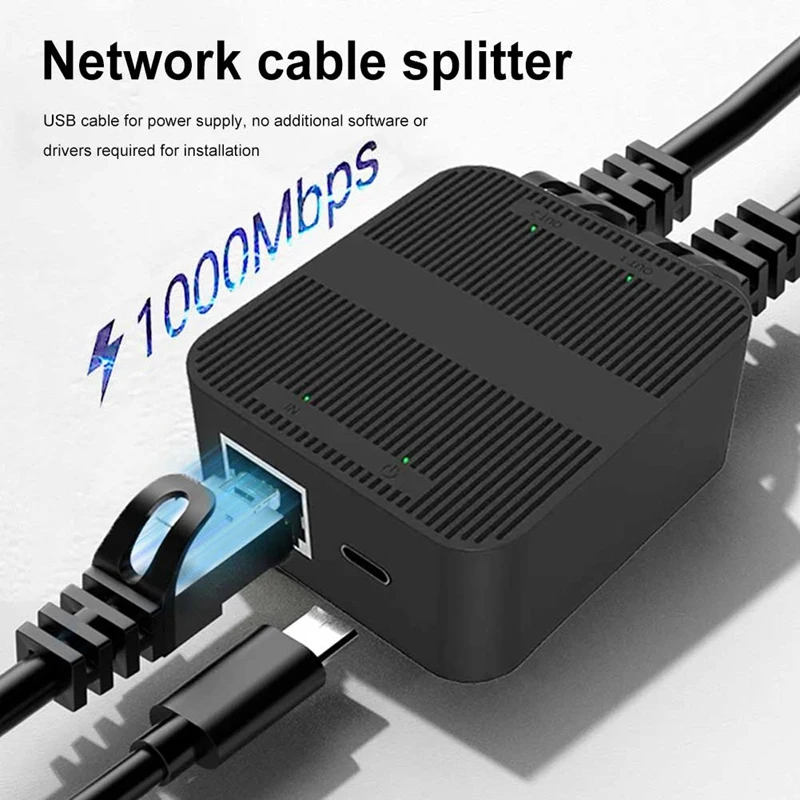 RJ45 Gigabit Ethernet Switch Splitter 1000Mbps Network Cable Selector Mini Network Switch For PC Laptop TV Box Router