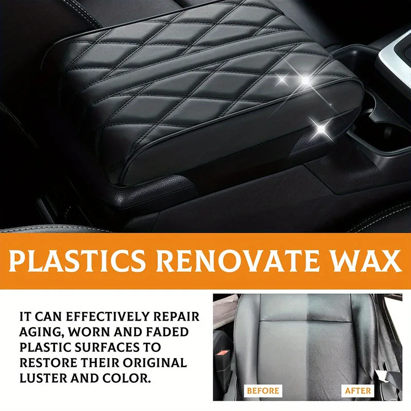 Car Plastic Restorer Gloss Enhancer Crystal Clear Leather & Panel Renewal Wax Coating Agent Back To Black Shine Auto Polish image 4