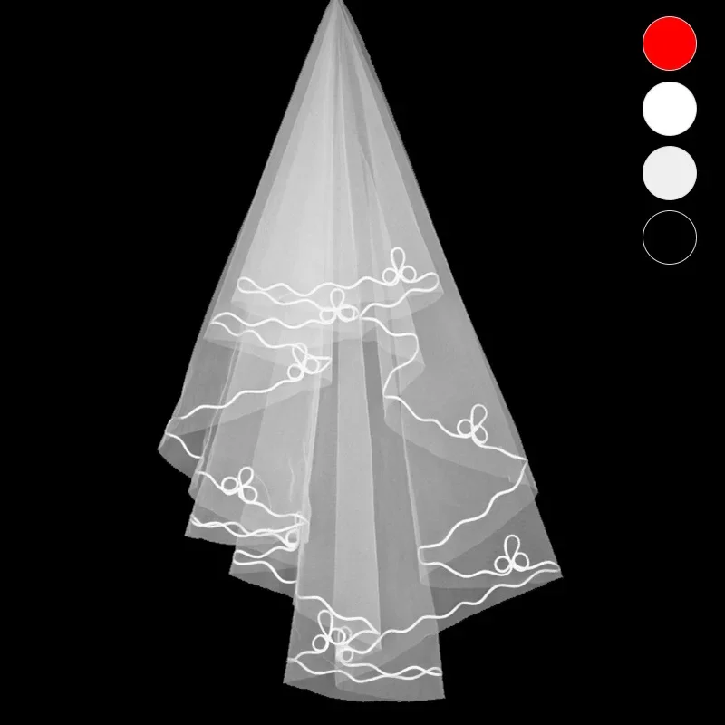 Hair Yarn Edge Bridal Veil 1.5 Meters Wedding Dress Ivory QYDJ