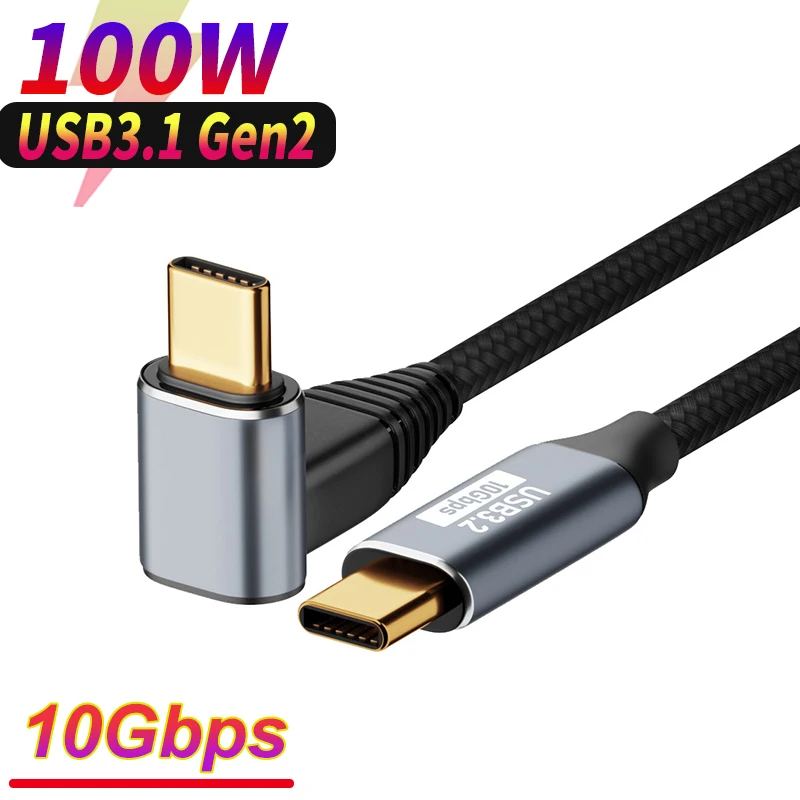 USB C Elbow Thunderbolt 10Gbps Cable type C to type C 4K60Hz PD100W 5A Fast Charging For MacBook Pro Steam Deck Samsung iPhone15