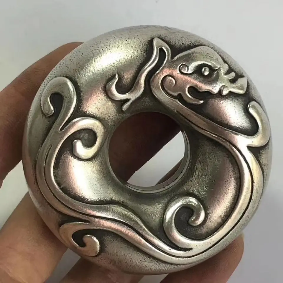 Copper tiger support hand rattle, tiger support bell string bell, folk local doctor Langzhong gossip brass medicine bell copper