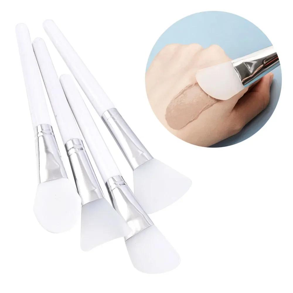 Cepillo de máscara Facial de silicona de maquillaje blanco, cepillos profesionales de crema de barro, herramienta de belleza cosmética de Gel de base para el cuidado de la piel DIY