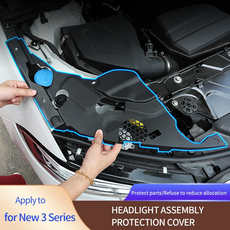 1 pai Car Front Engine Compartment Protective Cover For BMW 3 Series G20 G28 2020 2021 2022 2023 Dustproof Headlight