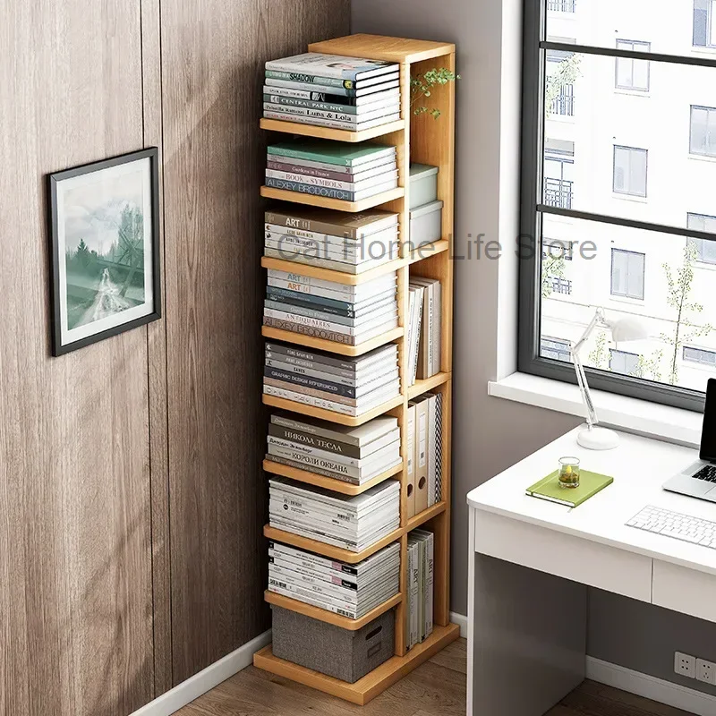 Modern Tall Bookshelf White Books Display Rack Floor Simple Industrial Child Home Vertical Vintage Bookcases Bedroom Furniture