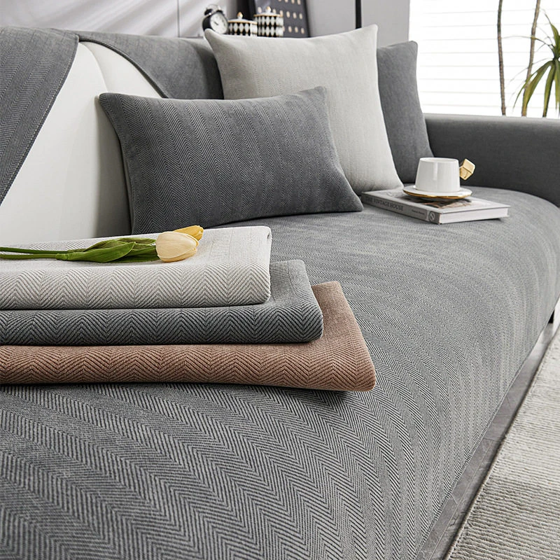 1PC Herringbone Weave Sofa Cushion Cover Non-Slip Washable Couch Protector Pet Friendly Durable Sofa Slipcover for Living Room