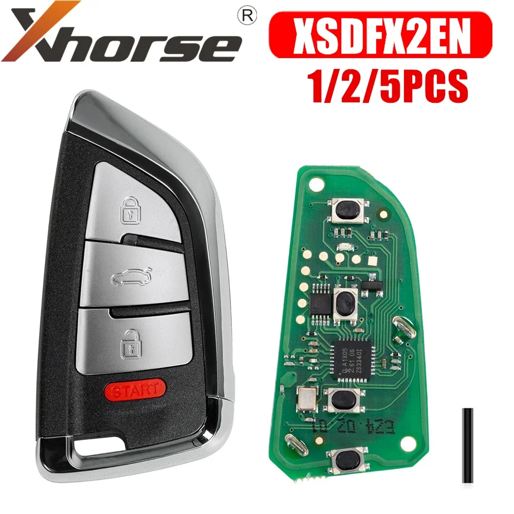XHORSE XSDFX2EN سكين صغير نمط 4 أزرار XS سلسلة مفتاح ذكي عالمي النسخة الإنجليزية 1/2/5 قطعة/الوحدة