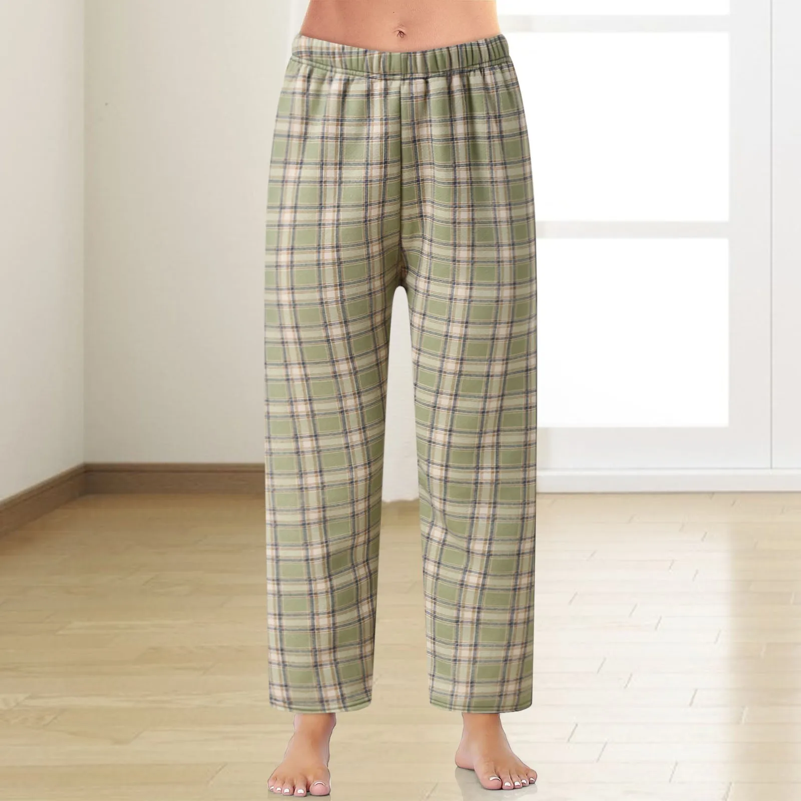 Women Casual Plaid Pajama Pants Soft Pants Loose Homewear Sleepwear Pants