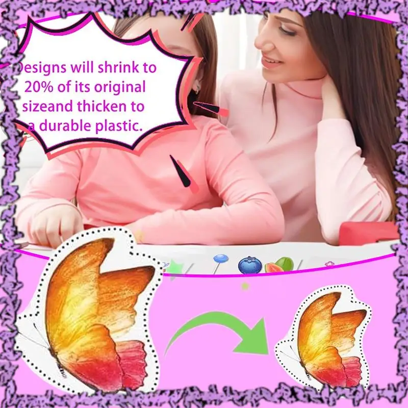 SCLL-160Pcs Shrink Plastic Sheets Kit,7.9 X 5.7 Inch Shrink Paper Sheets And Keychains Making Accessories For Kids DIY Craft