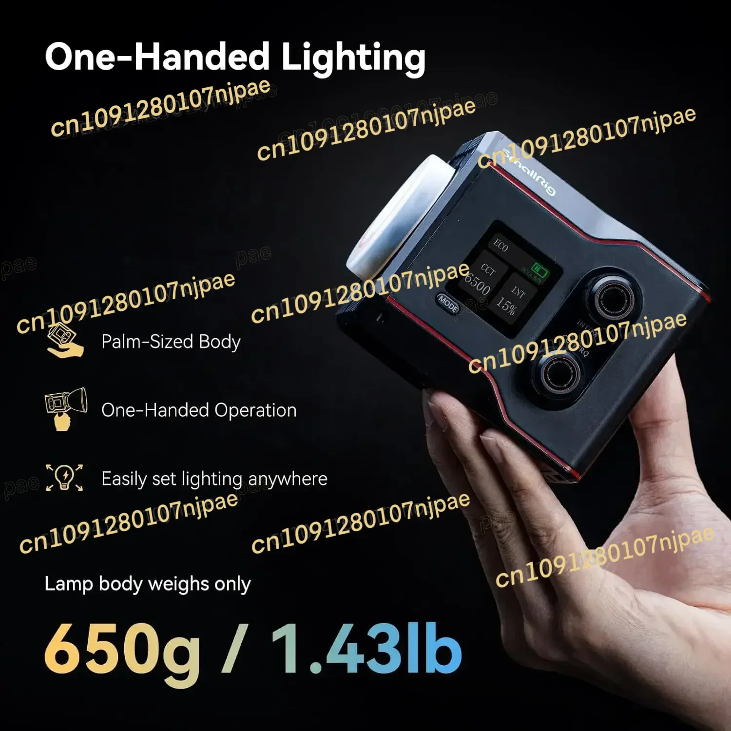 Mała lampa wideo SmallRig RC 60B COB z wbudowanym akumulatorem 3400mAh i szybkim ładowaniem Type-C PD, ręczna lampa LED dwukolorowa