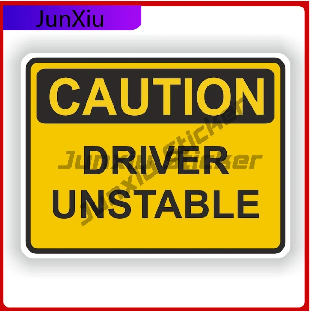 

Driver Unstable Caution Yellow Square Funny Sticker Graphic Custom Vinyl Decals Suv Bumper Moto Cars Stickers And Pvc Decals