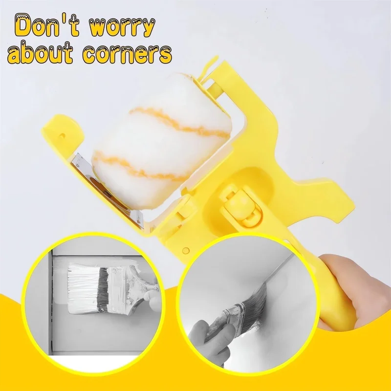 Multi-use Color Separation Paint Roller Paint Edger Roller Brush Hand-Held Paint Edger Tool for Wall Ceilings Home Room Painting