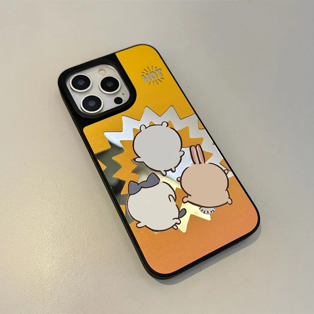 

Cool Summer Black Border Mirror Surface Magnetic Phone Case Cover for IPhone 12 13 14 15 16 Pro Max Case