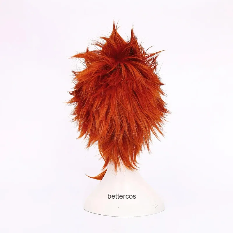 Doce 2025Anime Danganronpa V3 Leon Kuwata Reon Cosplay Estilo Curto Laranja Perucas + Barba + Peruca Cap