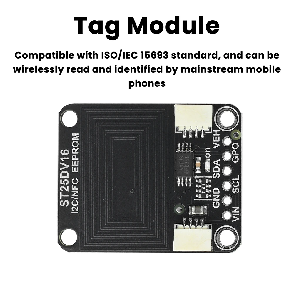 ST25DV16K I2C RFID Dynamic Tag Module RF Module Wireless Configuration Plug Play STEMMA QT/Qwiic NFC 5 Tags For Data Recording