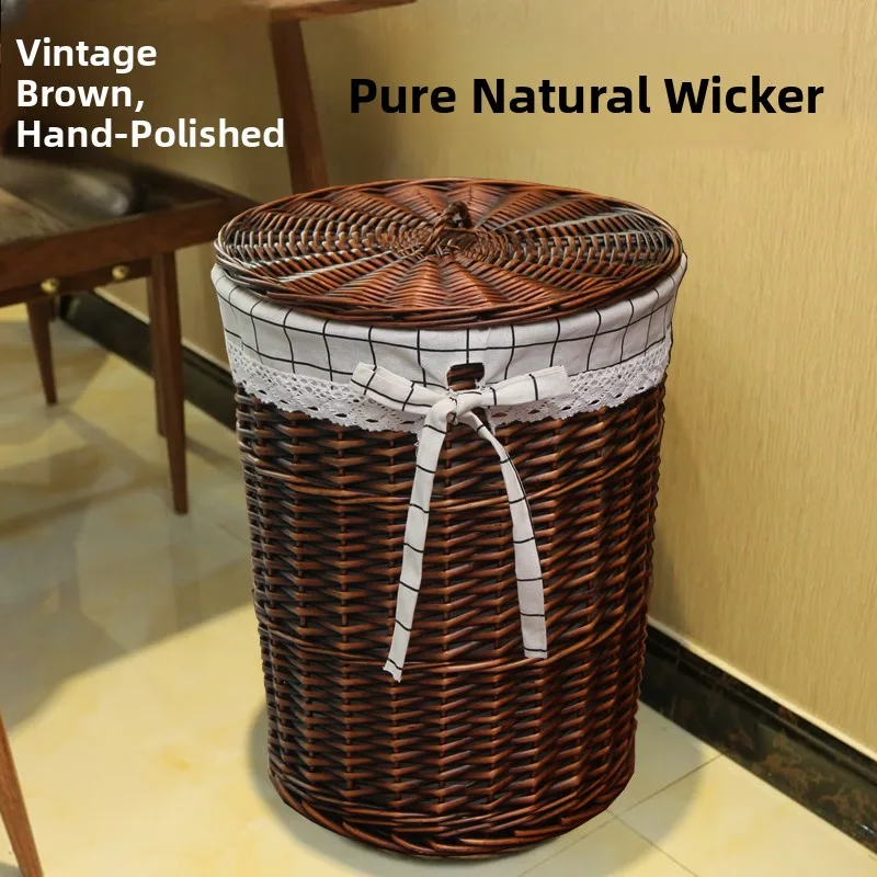 Wicker Laundry Basket with Lid 3