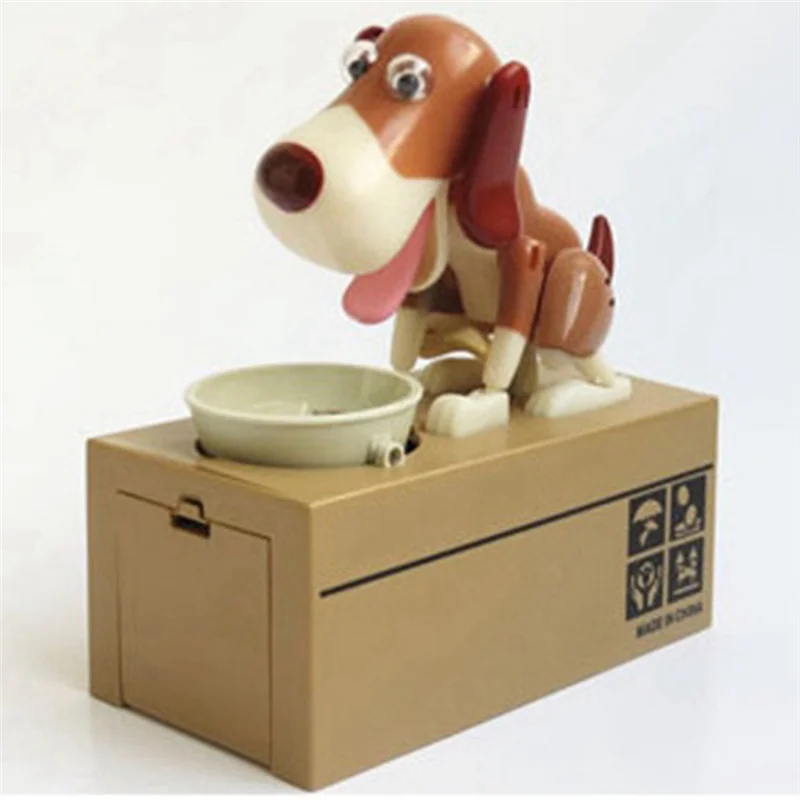 Копилка для монет ABGN с милой собакой — идеальный рождественский подарок для детей, заохожающая экономия с интересными механическими упражнениями