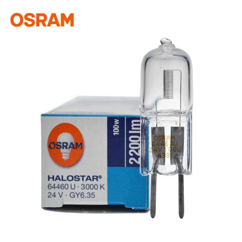 (2 peças) contas de lâmpada halógena osram 64460u 24v100w lâmpada cirúrgica sem sombra contas de lâmpada de microscópio