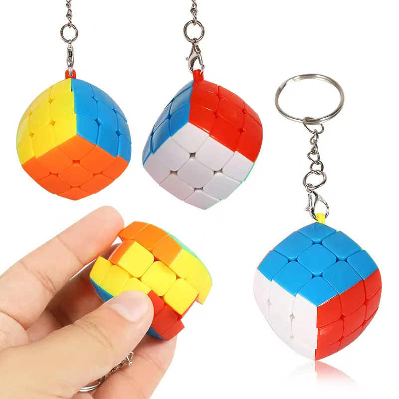 KeyChain 3.5CM Mini Cube Magic Puzzles 3x3x3 Backpack Decorations For Boys Girls School Rewards Classroom Prize Party Favors