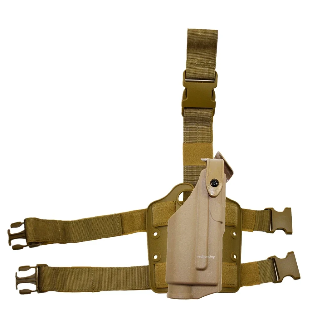 

G17 Flashlight Bearing Thigh Holster Adjustable Outdoor Tactical Thigh Gun Holster for GL 17 19 Pistol Drop Leg Holster Case
