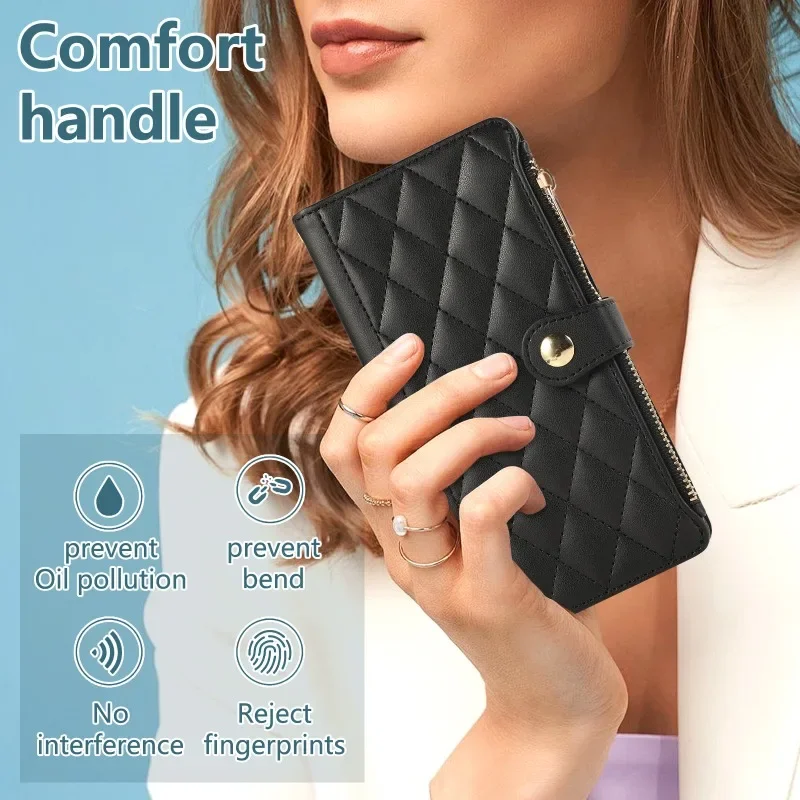 Umhängetaschen-Handyhülle aus Leder mit Handgelenkschlaufe für iPhone 16E 17 Ari 18 16 15 14 13 12 11 Pro Max 8 Plus, Brieftasche mit Kartenhalter. – Detail 5