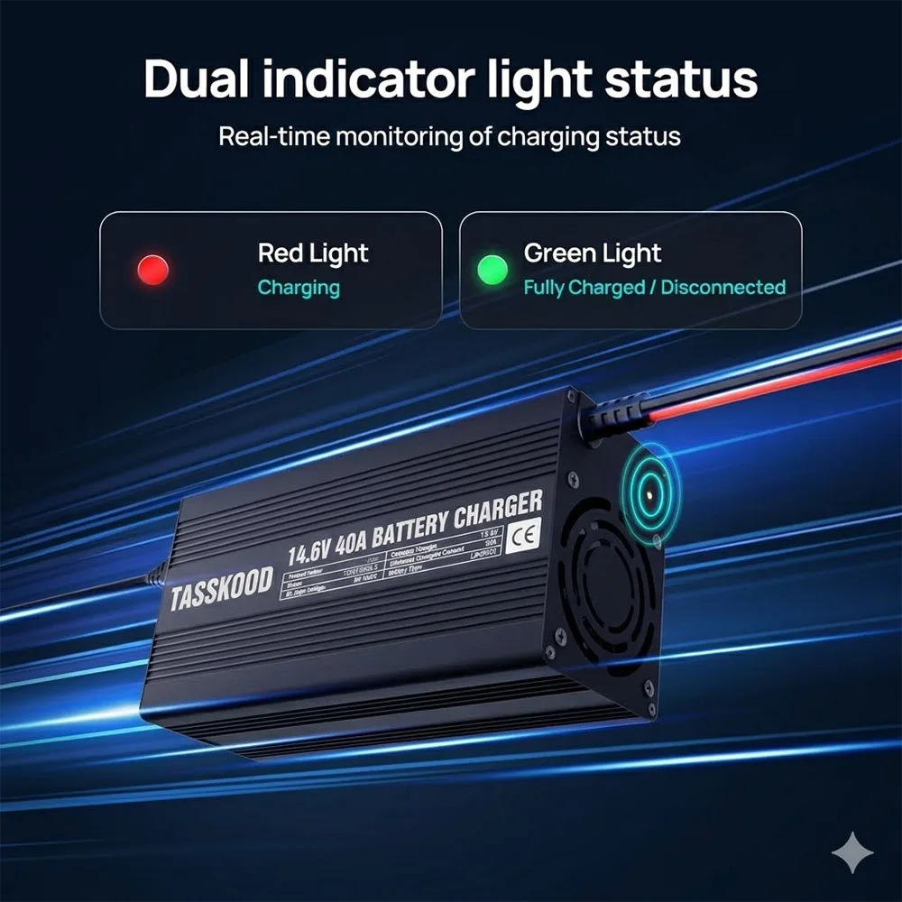 14.6V 40A LiFePO4 배터리 충전기 12.8V 4S 리튬인산철 배터리용 12V 40A 충전식 충전기