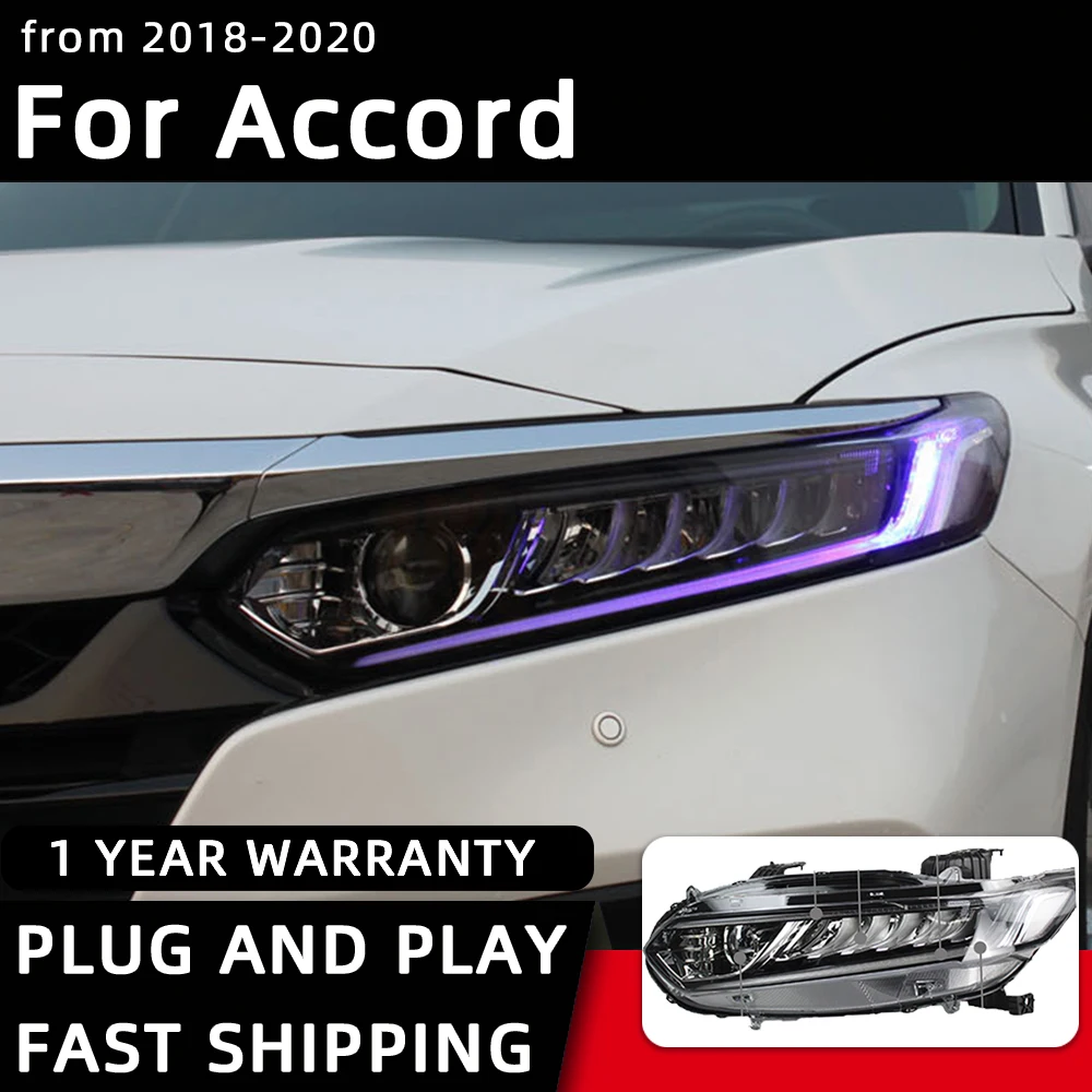 Headlight For Accord G10 LED Headlights 2018-2020 Head Lamp Car Styling DRL Signal Projector Lens Automotive Accessories Front