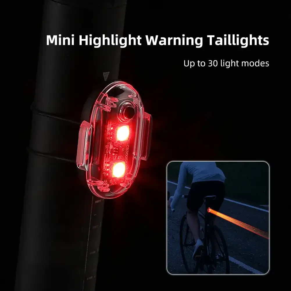 Mini feu arrière de vélo aste par USB, lampe de poche de moto, étanche, équitation nocturne, lumière d'iode, sécurité, lumière de cyclisme à LED