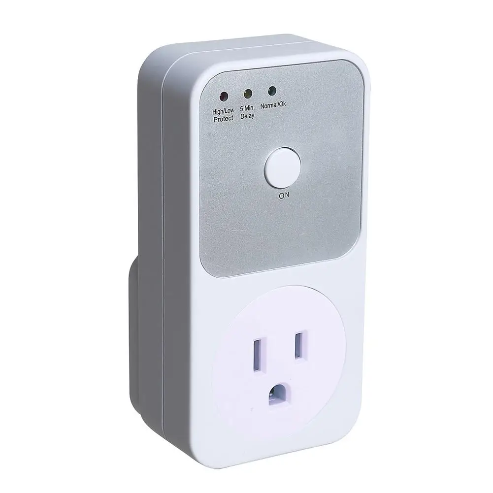 

Защитное устройство от перенапряжения 120В 15А для холодильника и телевизора, 1800Вт, с задержкой от 5 до 6 минут и индикатором