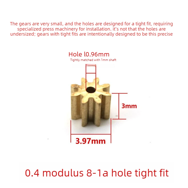 141.5A 142A 0.3M Brass Pinion 14 Teeth OD 4.8mm Hole 1.5mm / 2mmTight Fitting Small Modulus Copper Cogwheel 1pcs/lot