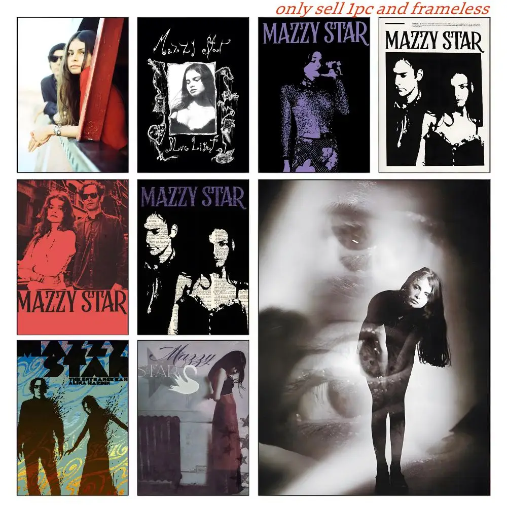 M-Mazzy Star ROCK BAND Poster Wall Art Poster Pictures, Aesthetic Home Decor For Living Room Bedroom Office