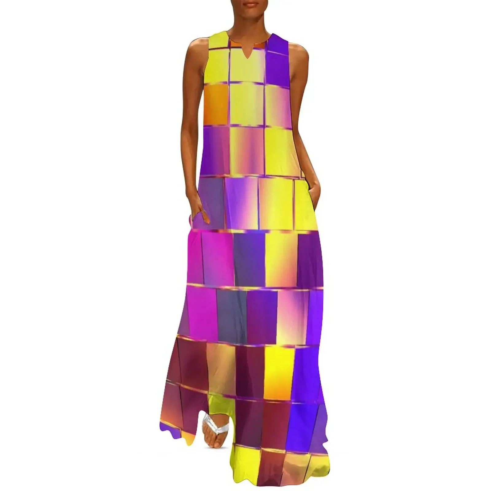 

Purple and Gold Disco Ball Long Dress summer dresses long dresses for women Dress