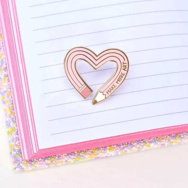 Make More Art Enamel Pin Pencil, Artist, Creative, Gift, Illustrator, Motivational, School, Teacher
