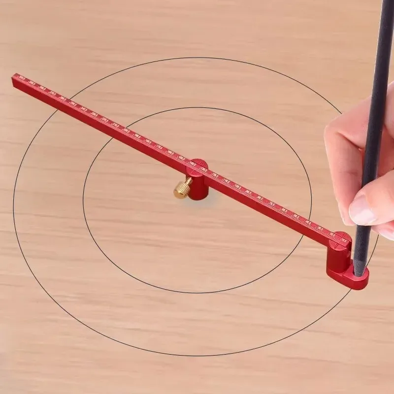 

300Mm Aluminum Compass Scribe Center Finder Adjustable Circle Ruler Woodworking Fixed Point Line Marking Measuring Gauge