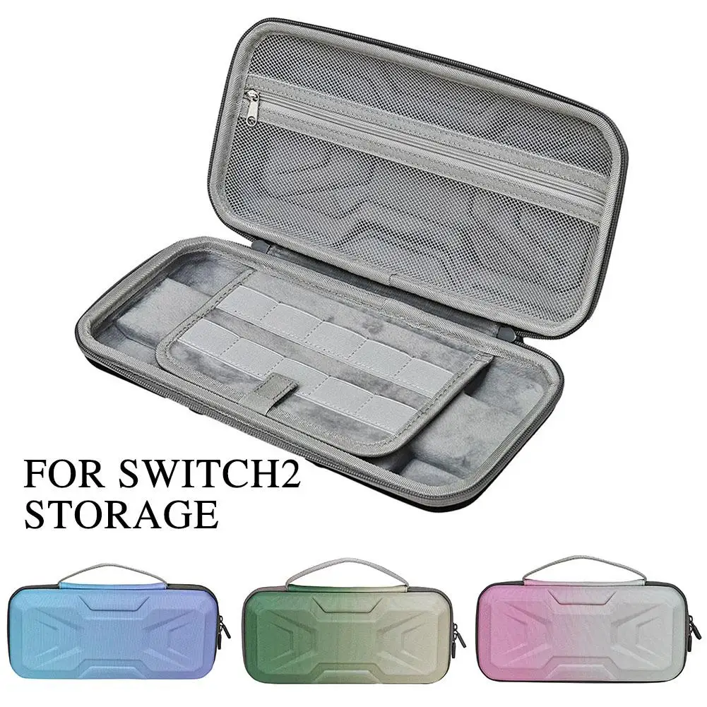 Protector Case Storage Box for Switch 2 Scratchproof EVA Bag Game Console Carrying Case with Card Slot Handle and Pocket B2QA