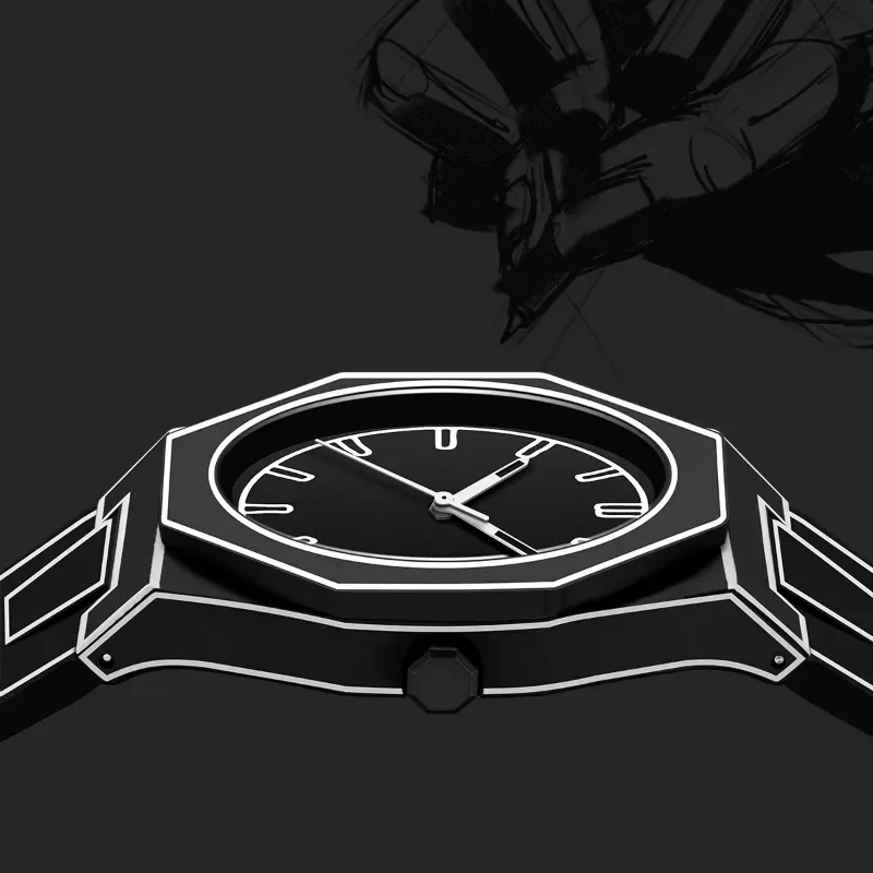 Modern Minimalist Sketching Creative Sports and Leisure Watch Creative Design Waterproof Men's watch Reloj Poedagar Hombre