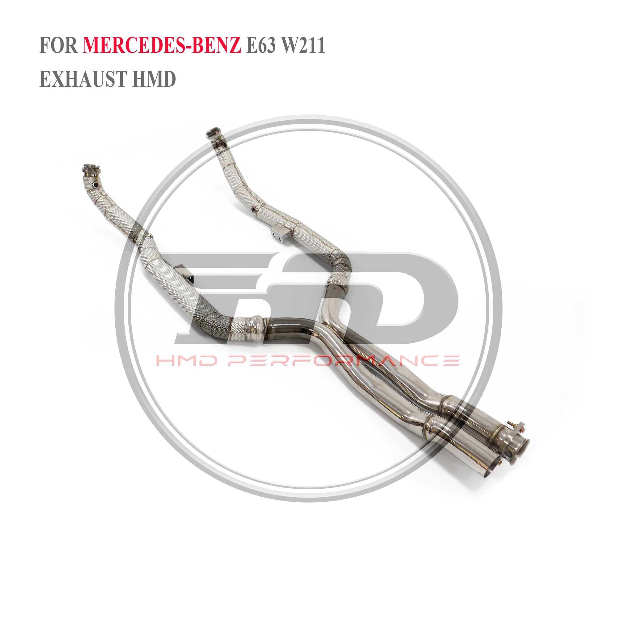 

HMD Exhaust System High Flow Performance Downpipe for Mercedes Benz AMG E63 W211 6.2L 2003-2008 With Heat Shield Racing Pipe