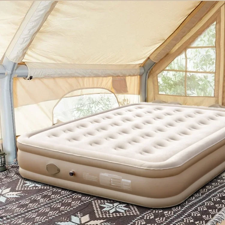 

Twin Double Self Inflatable Air Mattress Bed with Built-in Electric Pump for Home