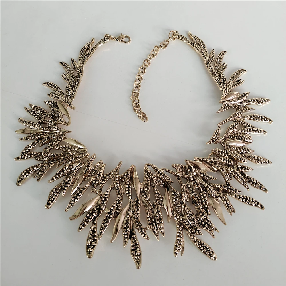 Indian Statement Vintage Black Metal Choker Necklace Earrings Jewelry Sets Women Ethnic Retro Punk Large Collar Necklace Woman