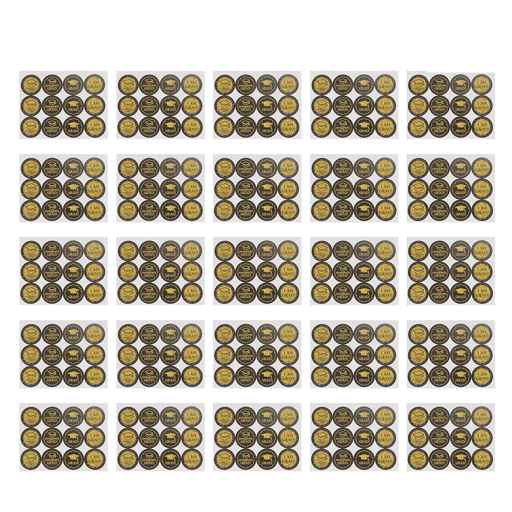 

50 Sheets Graduation Cap Stickers Self Adhesive Sealing Decals for School Bag Gifts Party Supplies Envelope Labels Cool Design