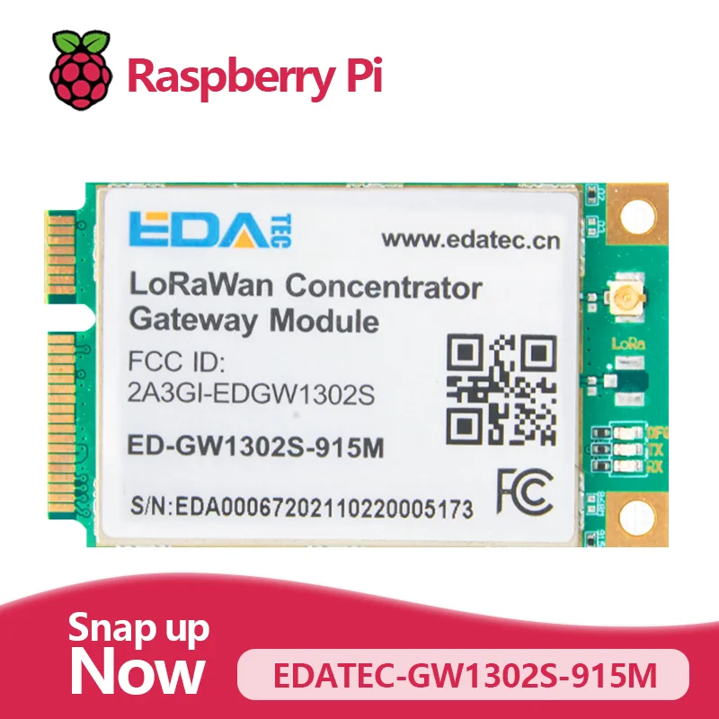 EDATEC-GW1302S LoRaWAN Gateway Module US915,Powered by Semtech SX1302 baseband processor,Sensitivity with SX1250 TX/RX front-end