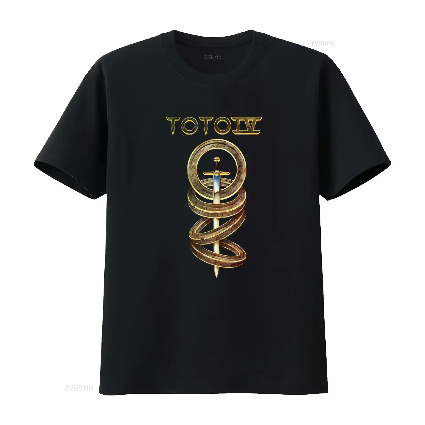 Toto Iv Classic Rock Band T Shirt with Sword and Ring Design Perfect for Fans vintage Washed Slightly Comfortable Soft