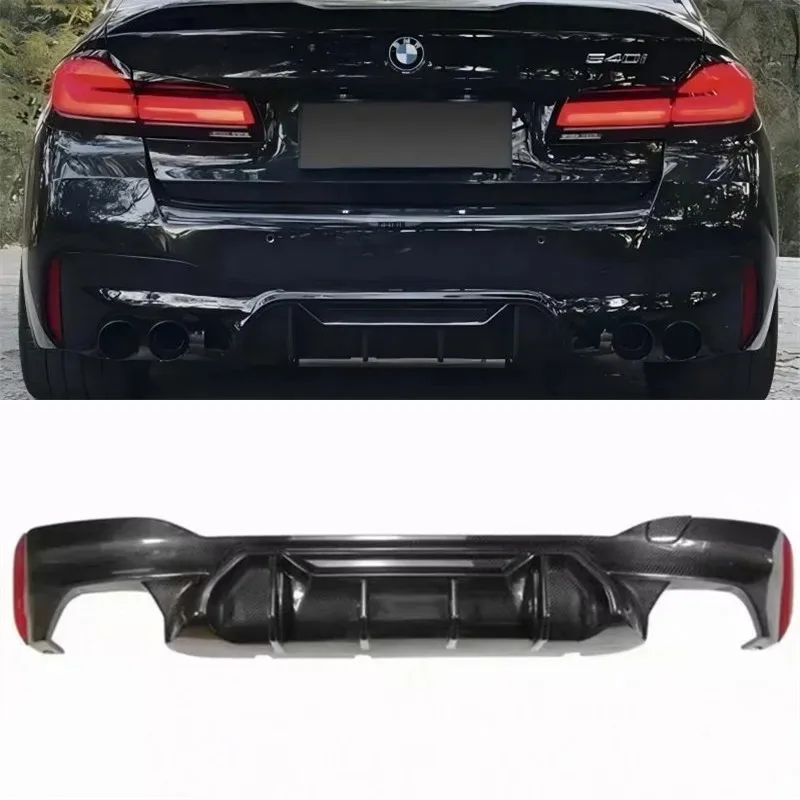 

For BMW 5Senries G30 G38 2017 2018 2019 2020 2021 2022 2023 ReaI Dry Carbon Fiber Bumper Rear Lip Spoiler Kit