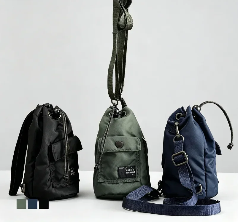 Yoshida TANKER Water Repellent Crossbody Bag Bucket Bag Nylon Casual Shoulder Small Pack Multi-use Waist Bag