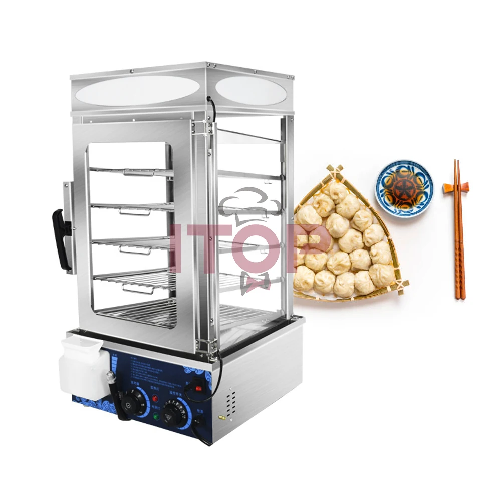 Counter Top Rice Cake Steamer Display Breakfast Shop Exquisite Products Bread Warmer Food Display Warmer