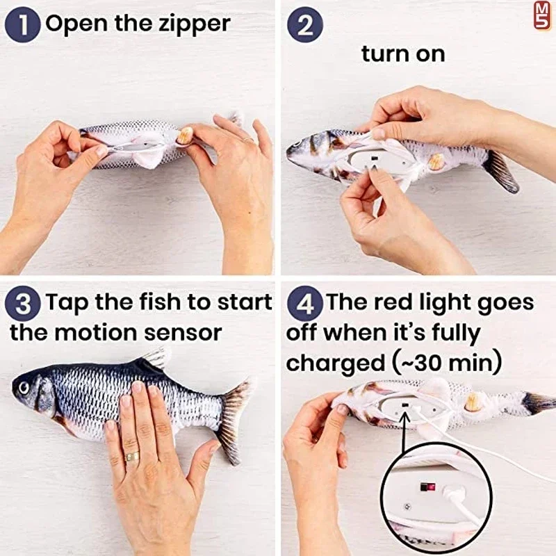 Elektryczna zabawka rybka dla dzieci Huśtająca zabawka wspomagająca sen Interaktywna rozrywka pukanie Wygodna i zabawna do przenoszenia