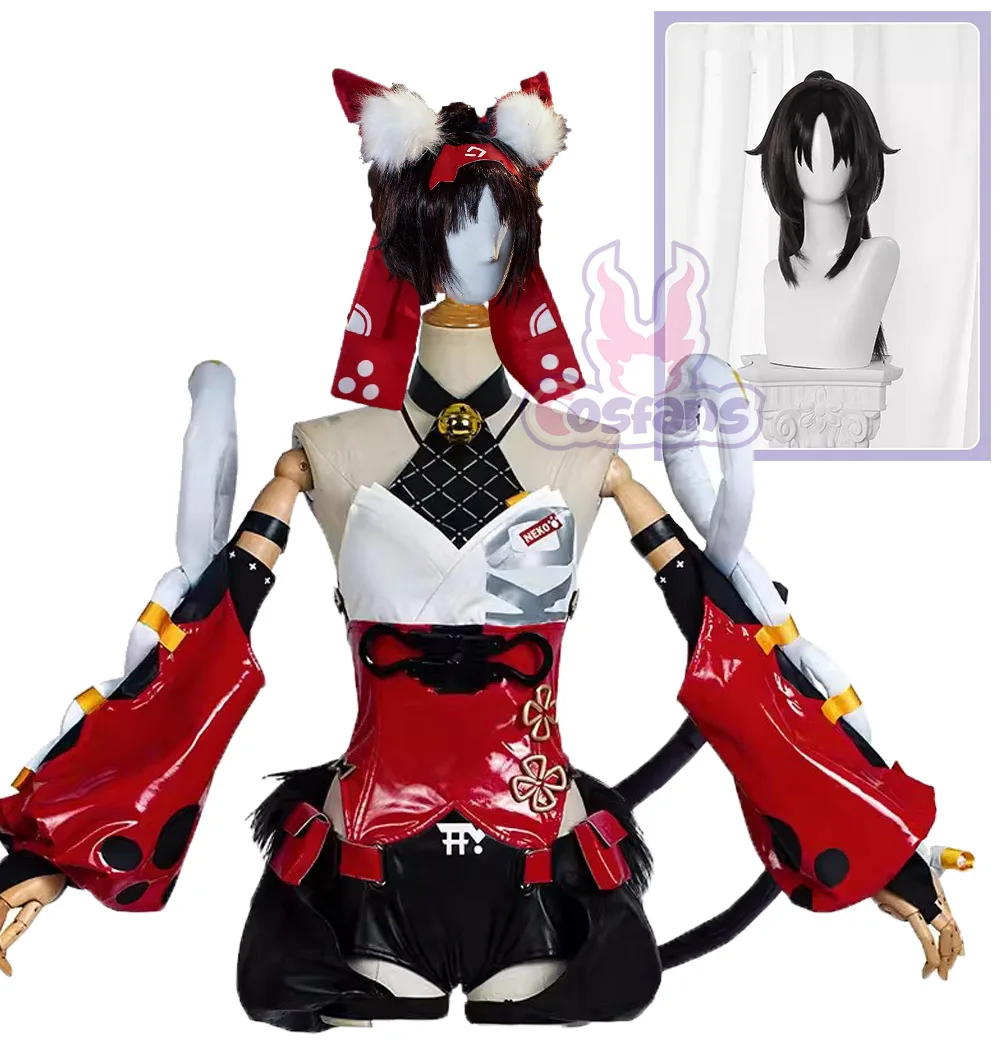 Zenless Zone Zero Nekomiya Mana Cosplay Costume Wig Nekomata Cosplay Wig Cute Cat Uniform Halloween Carnival Role Play Outfits